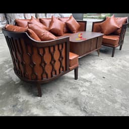 Sofa Gỗ CNC Tựa Cong,Sofa Gỗ Cao Cấp Kness Caracole CORIHOME, Phong Cách Indochine, Gỗ ASH 4