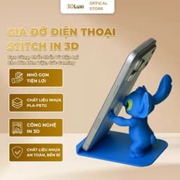 Giá Đỡ Điện Thoại Stitch 3D LUXI Bằng Nhựa PETG, Phụ Kiện Decor Bàn Làm Việc Dễ Thương Tiện Lợi 1
