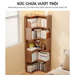 Kệ sách góc tường 5 tầng gỗ MDF cao cấp trang trí decor phòng hiện đại thương hiệu IGA - GP433 4