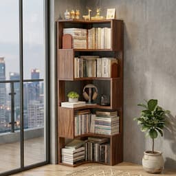 Kệ sách góc tường 5 tầng gỗ MDF cao cấp trang trí decor phòng hiện đại thương hiệu IGA - GP433 6