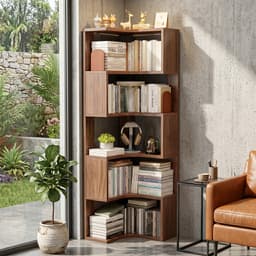 Kệ sách góc tường 5 tầng gỗ MDF cao cấp trang trí decor phòng hiện đại thương hiệu IGA - GP433 5