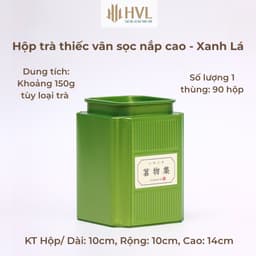 Hộp đựng matcha, trà bằng thiếc vân sọc nắp cao cấp, nắp kín, bảo quản trà tốt - HVL 3