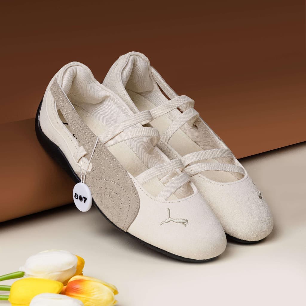 Giày Búp Bê Nữ Speedcat Ballet White AIpine Màu Trắng Kem Xám Clever Man Store