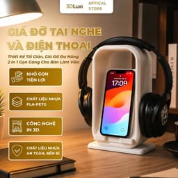 Giá Đỡ Điện Thoại Và Tai Nghe Phong Cách Bắc Âu 3DLUXI, Tiết Kiệm Không Gian Bàn Làm Việc Bàn Học In Từ Nhựa PLA 1