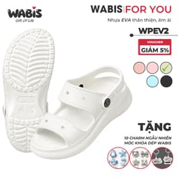 WABIS WPEV2 [Tặng Charm Ngẫu Nhiên] Dép Sục WABIS Đế cao 5CM Không Thấm Nước, Nhẹ, Êm Chân, Chống Trượt Đi Hằng Ngày 1