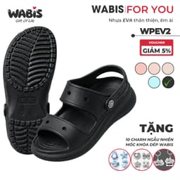 WABIS WPEV2 [Tặng Charm Ngẫu Nhiên] Dép Sục WABIS Đế cao 5CM Không Thấm Nước, Nhẹ, Êm Chân, Chống Trượt Đi Hằng Ngày 2