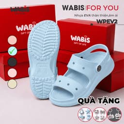 WABIS WPEV2 [Tặng Charm Ngẫu Nhiên] Dép Sục WABIS Đế cao 5CM Không Thấm Nước, Nhẹ, Êm Chân, Chống Trượt Đi Hằng Ngày 4