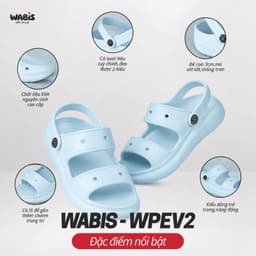 WABIS WPEV2 [Tặng Charm Ngẫu Nhiên] Dép Sục WABIS Đế cao 5CM Không Thấm Nước, Nhẹ, Êm Chân, Chống Trượt Đi Hằng Ngày 7