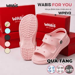 WABIS WPEV2 [Tặng Charm Ngẫu Nhiên] Dép Sục WABIS Đế cao 5CM Không Thấm Nước, Nhẹ, Êm Chân, Chống Trượt Đi Hằng Ngày 5