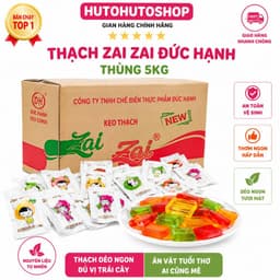 Thùng Thạch Vuông Zai Zai Đức Hạnh 5KG Chính Hãng – Đủ Vị Trái Cây, Dẻo Ngon Mát Lạnh, Thùng Sỉ Tiết Kiệm | Hutohutoshop 1