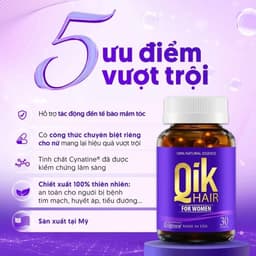 Viên Uống Qik Hair Kích Thích Mọc Tóc Cho Nữ Giúp Tóc Chắc Khỏe Chiết Xuất Từ Thiên Nhiên Chính Hãng 6