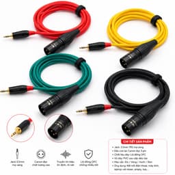 Dây 3.5mm ra canon Đực lõi đồng chống nhiễu 2