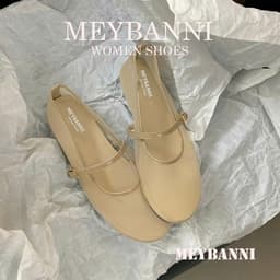 Giày Búp Bê  MEYBANNI Mũi Tròn Lưới Mỏng Thông Thoáng Phối Quai Ngang Khóa Cài Siêu Xinh-C550 5