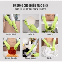 Găng tay cao su nhà bếp Beesurg loại dài 14inch - Túi 20 Cái găng tay không thấm nước vệ sinh nhà bếp rửa chén đa năng 5