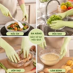 Găng tay cao su nhà bếp Beesurg loại dài 14inch - Túi 20 Cái găng tay không thấm nước vệ sinh nhà bếp rửa chén đa năng 6