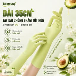 Găng tay cao su nhà bếp Beesurg loại dài 14inch - Túi 20 Cái găng tay không thấm nước vệ sinh nhà bếp rửa chén đa năng 2