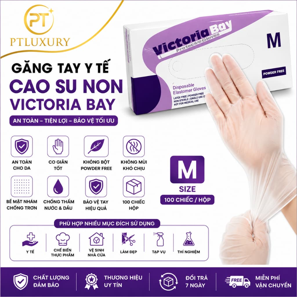 [ HỘP 100 CÁI ] Găng tay nilong nấu ăn siêu dai chất liệu TPE không mùi dùng 1 lần - PTLUXURY