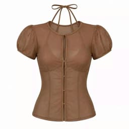 Áo Lưới Sheer Xuyên Thấu Phối Bra Phong Cách Y2K Quyến Rũ 2