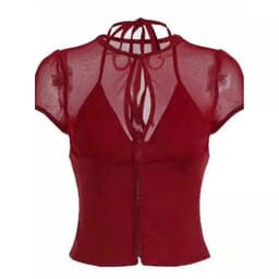 Áo Lưới Sheer Xuyên Thấu Phối Bra Phong Cách Y2K Quyến Rũ 3