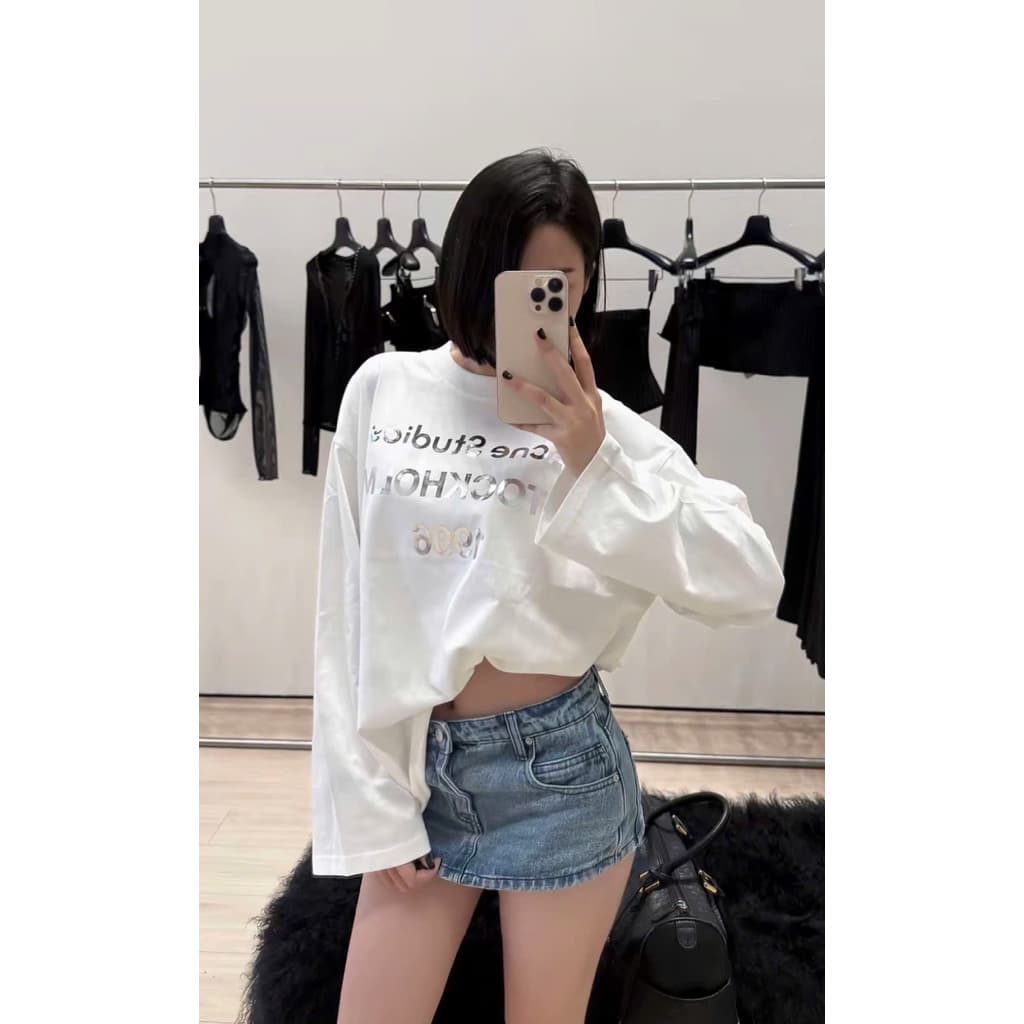 | 𝐋𝐨𝐧𝐠𝐭𝐞𝐞 | ÁO THUN TAY DÀI HOẠ TIẾT CHỮ TRÁNG GƯƠNG HÀNG LOẠI 1 DÀY ĐẸP