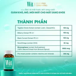 [Hộp 30v] Viên Uống Bổ Mắt WIT Ecogreen Giảm Mỏi Mắt, Tăng Cường Thị Lực Mắt Cho Bé Và Người Lớn 3