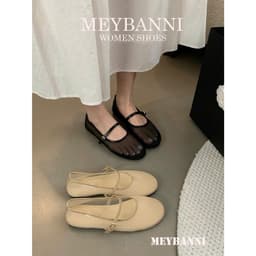 Giày Búp Bê  MEYBANNI Mũi Tròn Lưới Mỏng Thông Thoáng Phối Quai Ngang Khóa Cài Siêu Xinh-C550 6
