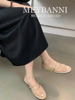 Giày Búp Bê  MEYBANNI Mũi Tròn Lưới Mỏng Thông Thoáng Phối Quai Ngang Khóa Cài Siêu Xinh-C550 9