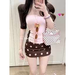 [MỞ BÁN] Áo Thun Nữ Cúp Ngực Tay Lỡ Phối Màu Ôm Body Chất Thun Mịn Co Giãn 4 Chiều Mềm Mịn Hot Trend BYJANE 218 - 228 5