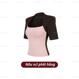[MỞ BÁN] Áo Thun Nữ Cúp Ngực Tay Lỡ Phối Màu Ôm Body Chất Thun Mịn Co Giãn 4 Chiều Mềm Mịn Hot Trend BYJANE 218 - 228 8