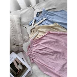 ÁO CỔ YẾM THẮT NƠ CHẤM BI DÁNG BABYDOLL SIÊU XINH cho nữ m6062 4