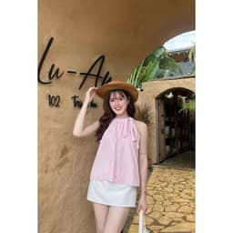 ÁO CỔ YẾM THẮT NƠ CHẤM BI DÁNG BABYDOLL SIÊU XINH cho nữ m6062 7