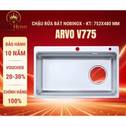 CHẬU RỬA BÁT 1 HỐ NOBINOX ARVO V775 | KT 75 X 48CM | HÀNG CHÍNH HÃNG 1