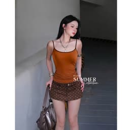 [ MÀU MỚI ] Áo Hai Dây Nữ Ôm Body Phối Viền Màu Chất Thun Mịn Co Giãn 4 Chiều Mềm Mịn Tôn Dáng Basic BYJANE - 535 6