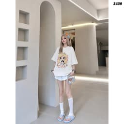 Áo Thun HY KORÉ GIRL MÈO LITTLE HAPPY 3439 Form Rộng Localbrand Oversize Unisex Vải Cotton 75% Nam Nữ Mặc Đẹp 9