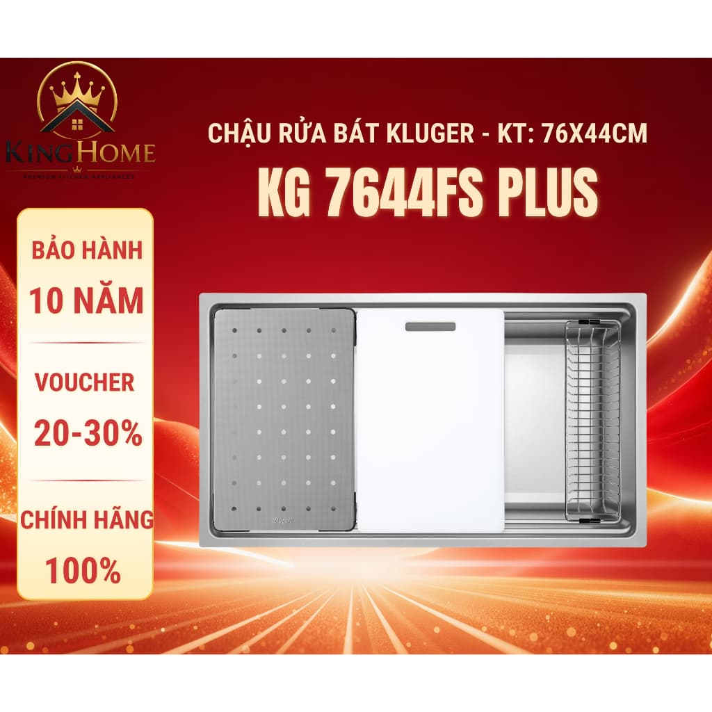 Chậu rửa bát Kluger KG7644FS  Plus | BH 10 NĂM | Hàng chính hãng Hàng chính hãng