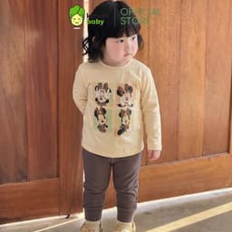 [10-29KG] Bộ Dài Tay Bé Gái Kèm Quần Legging KIMCHIBABY Vải Cotton Cao Cấp 190gsm In Thỏ, Đồ Bộ Thu Đông Cho Bé Mặc Nhà 4