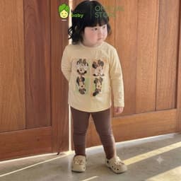 [10-29KG] Bộ Dài Tay Bé Gái Kèm Quần Legging KIMCHIBABY Vải Cotton Cao Cấp 190gsm In Thỏ, Đồ Bộ Thu Đông Cho Bé Mặc Nhà 9