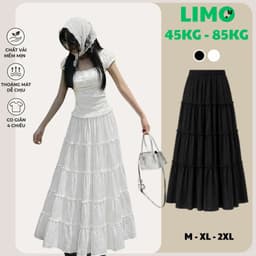 [Có Bigsize 45-85kg] Chân Váy Maxi Nữ Limo Dáng Dài Suông Xòe 2 Lớp Mềm Mại Mặc Đi Chơi MS321 1