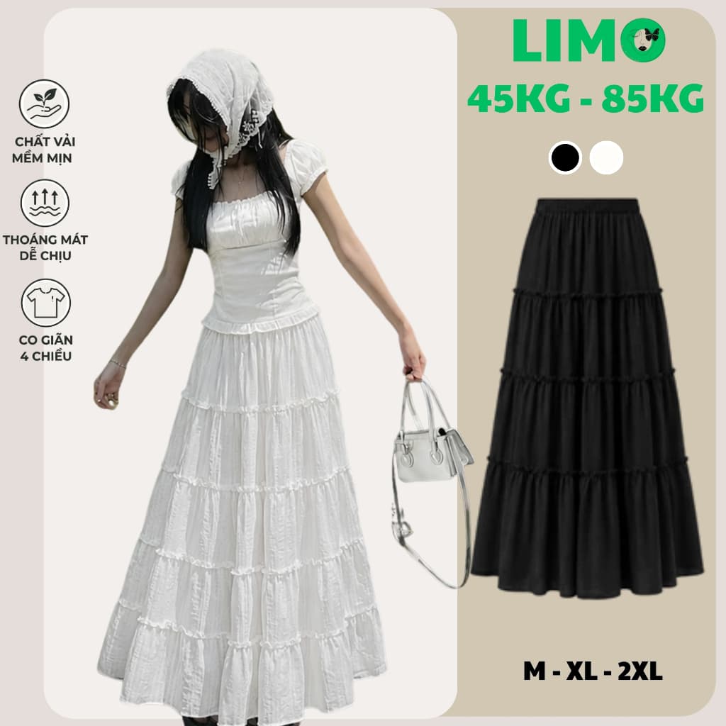 [Có Bigsize 45-85kg] Chân Váy Maxi Nữ Limo Dáng Dài Suông Xòe 2 Lớp Mềm Mại Mặc Đi Chơi MS321