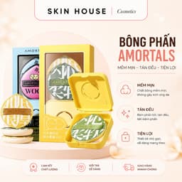 Bộ Mút Trang Điểm AMORTALS Chính Hãng Kèm Hộp Đựng Mềm Mại Tán Kem Nền Đều Mịn Không Ăn Phấn Skin House 1