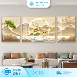 Bộ 3 Tranh Tráng Gương Nghệ Thuật In UV5D Treo Phòng Khách Và Phòng Ngủ Sang Trọng - Hoàng Gia Decor 1