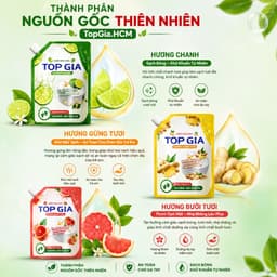 Nước rửa chén TOPGIA thiên nhiên 2L, an toàn và hiệu quả cho gia đình bạn, bảo vệ sức khỏe. 1