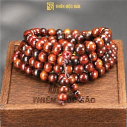 Vòng Gỗ Trắc Đỏ Đen 108 Hạt 6/8mm, Đanh Nặng, Sắc Đỏ Đen Tùy Phôi, Tràng Niệm Phật | Vua Vòng Gỗ 4