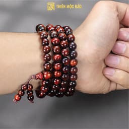 Vòng Gỗ Trắc Đỏ Đen 108 Hạt 6/8mm, Đanh Nặng, Sắc Đỏ Đen Tùy Phôi, Tràng Niệm Phật | Vua Vòng Gỗ 5