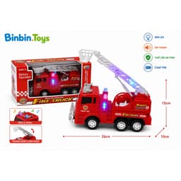 Xe cứu hoả đồ chơi chạy pin , có đèn ,nhạc xe cứu hoả , mô phỏng âm thanh sống động chân thực ( Tặng kèm pin ) 7