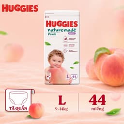 [KÈM QUÀ] Tã/ Bỉm Huggies Naturemade Peach Đào, làm dịu da an toàn, khô thoáng,thấm hút tốt, đủ size M58/L44/XL38/XXL26 8