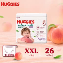 [KÈM QUÀ] Tã/ Bỉm Huggies Naturemade Peach Đào, làm dịu da an toàn, khô thoáng,thấm hút tốt, đủ size M58/L44/XL38/XXL26 7