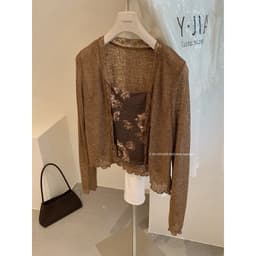 𝐩𝐡𝐢𝐞𝐧 𝐘𝐉𝐈𝐀 | 2372 Set Áo 2 Dây Ren Kèm Khoác Mix Chân Váy Dài 6
