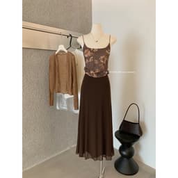𝐩𝐡𝐢𝐞𝐧 𝐘𝐉𝐈𝐀 | 2372 Set Áo 2 Dây Ren Kèm Khoác Mix Chân Váy Dài 5
