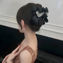 Kẹp tóc càng cua nơ lụa đính đá pha lê sang trọng phong cách Hàn Quốc Đồ xinh Vân Lee - MS070 4